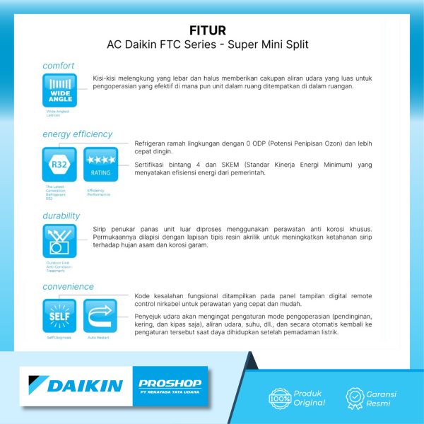 AC SPLIT DAIKIN NON INVERTER STC20NV - Gambar 3
