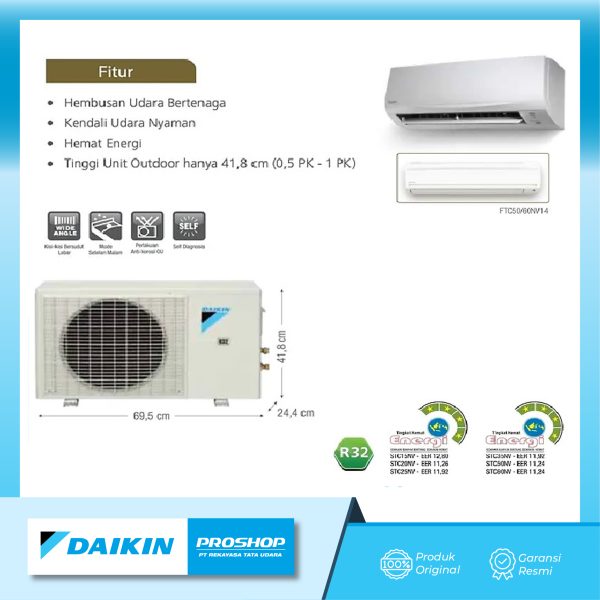 AC SPLIT DAIKIN NON INVERTER STC20NV - Gambar 2