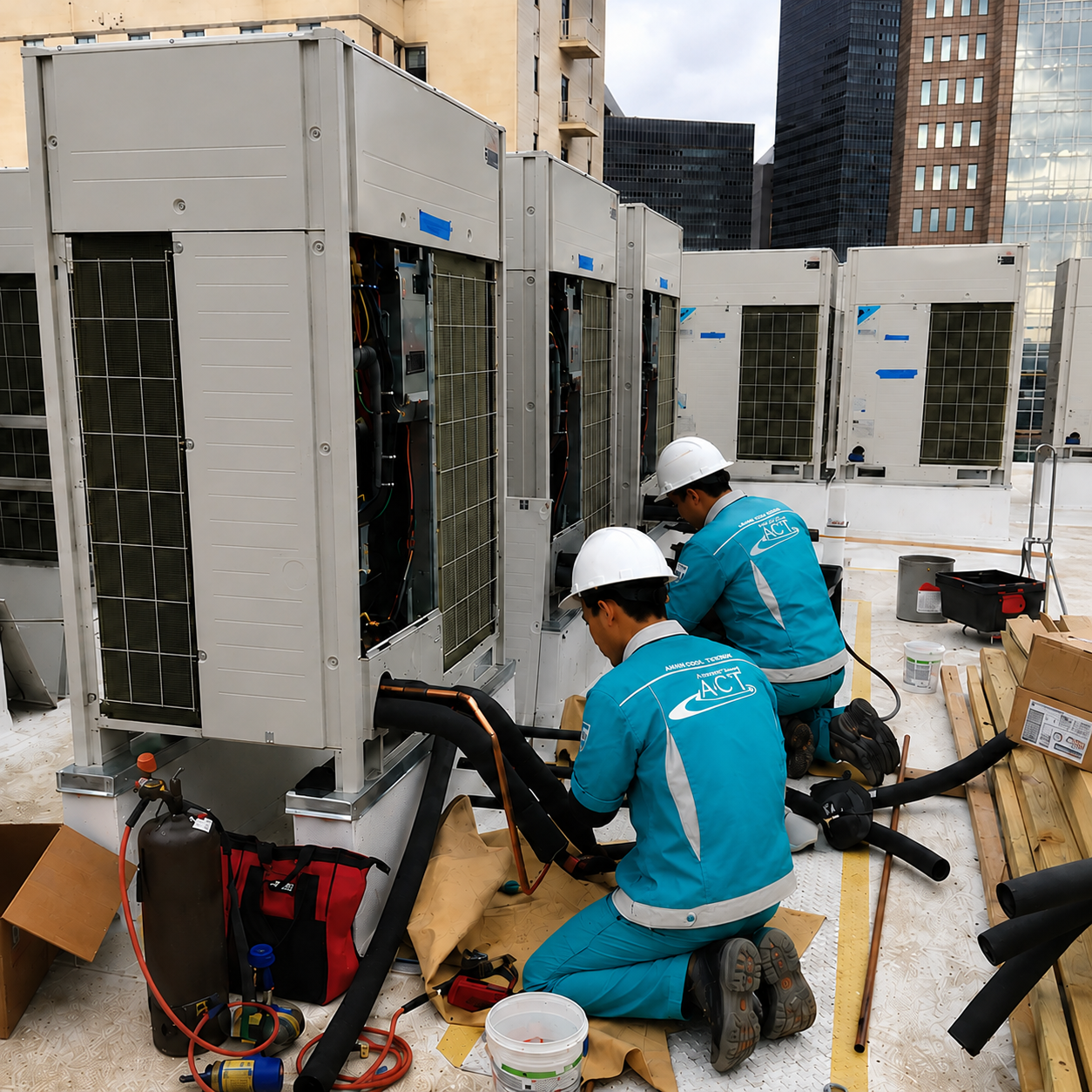 Tim Amin Cool Teknik menangani solusi HVAC dan AC